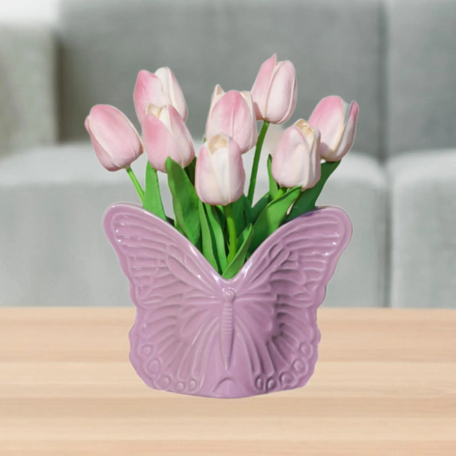 مزهرية على شكل فراشة، ترتيب الأزهار، مجموعة النحت، مزهرية زخرفية حرفية، مزهرية على الطاولة لخزانة الكتب، سطح المكتب المنزلي #4