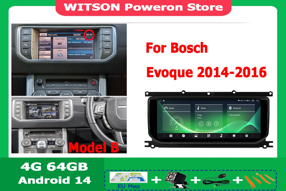 Autoradio CarPlay OEM pour Land Range Rover Evoque, 2012-2018, Android, Limitation, 10.25 \