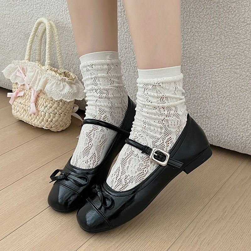 

Designer Spring Women Mary Jane Shoes Fashion Square Toe Ladies Comfort Soft Sole Flats Women's Comfort Ballerinas Shoes