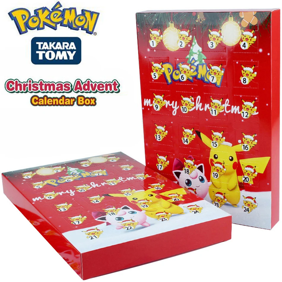 24 unids/set Pokemon figura Navidad calendario de Adviento regalo Kawaii Pikachu Anime figura acción PVC modelo niños juguetes AAA