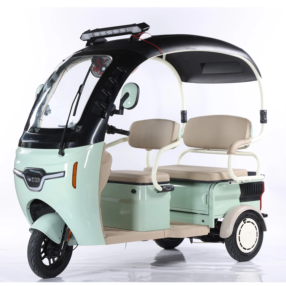 Most Popular Open-Body 3 Wheel Electric Tricycles 60V 500W Two-Seats Electric Bike with Roof