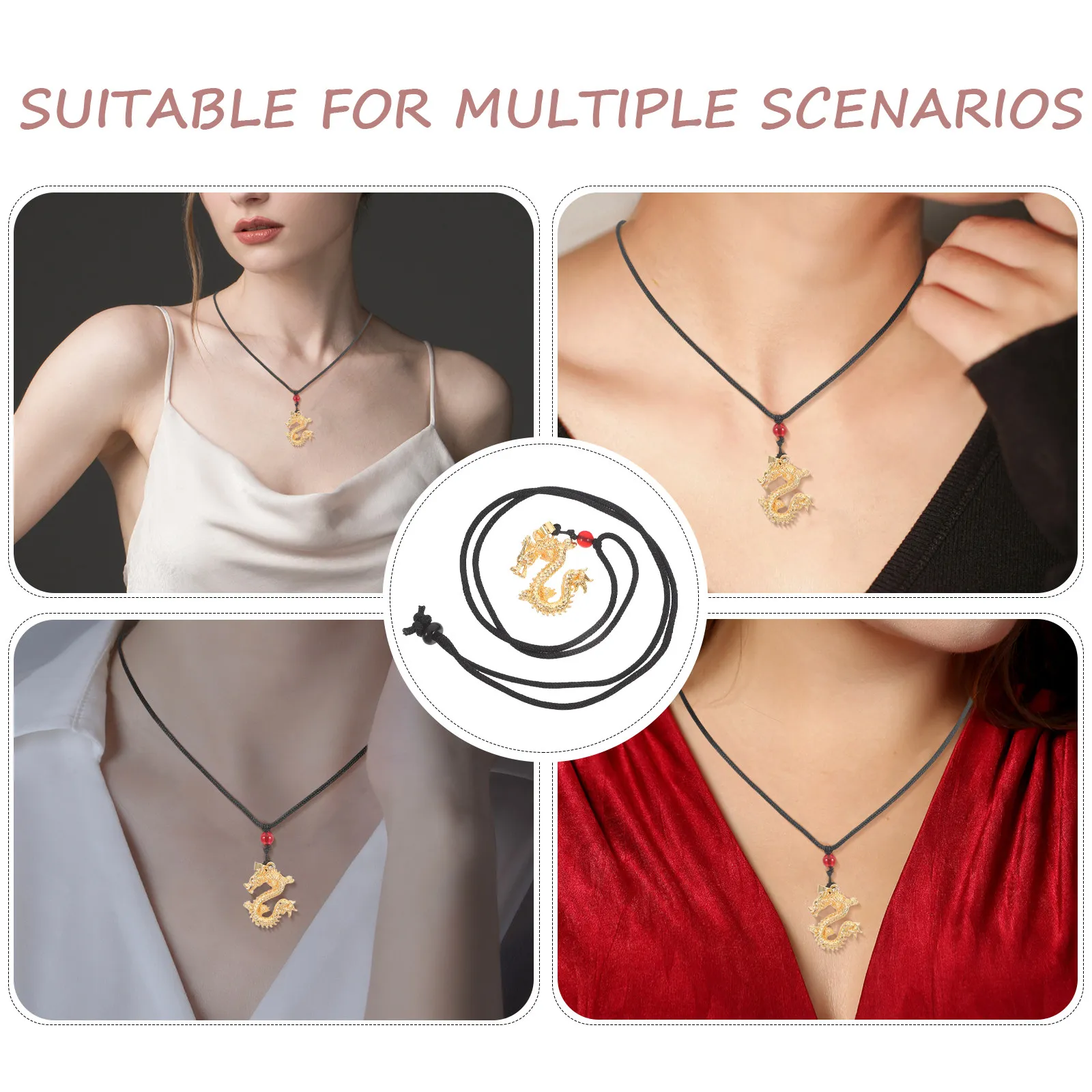 

2 шт. подвески-талисманы в китайском стиле с изображением дракона, медные, для самостоятельного изготовления ожерелий, элегантный модный аксессуар