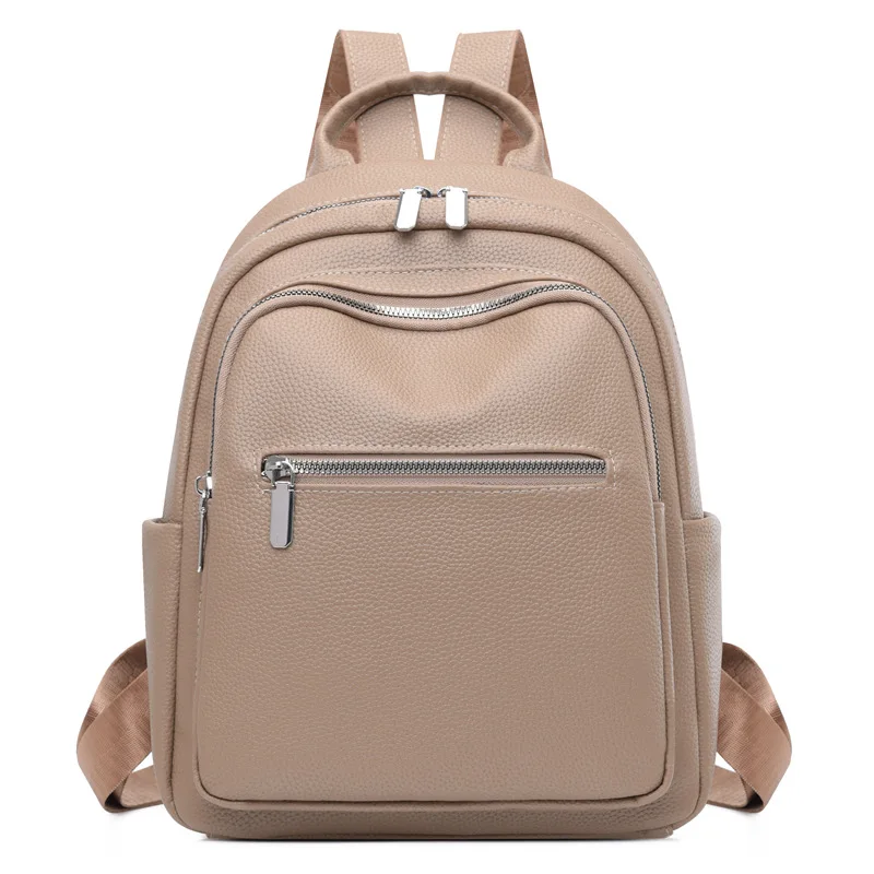 

New PU soft leather backpack women's lightweight travel backpack advanced sense large capacity commuter backpack for women