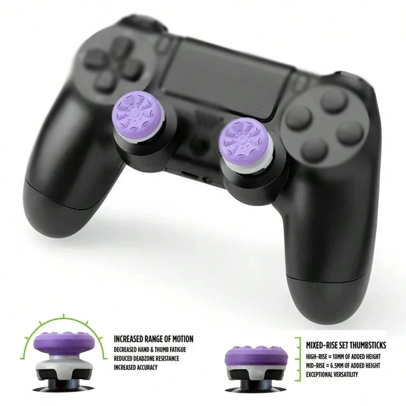 Precision Aim Assist Motion Control Rings, High-Rise Thumbstick Caps Joystick Accessories Compatible with PS4 PS5 Controller