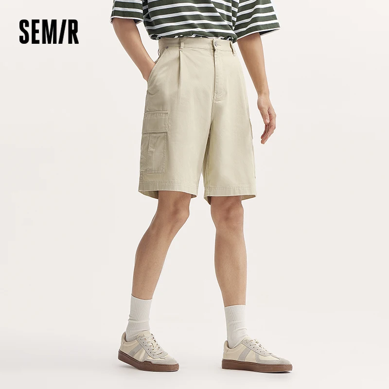 Semir повседневные шорты средней длины, мужская рабочая одежда, свободные прямые шорты, новинка 2023 года, летние новые хлопковые модные универсальные шорты 5 дюймов