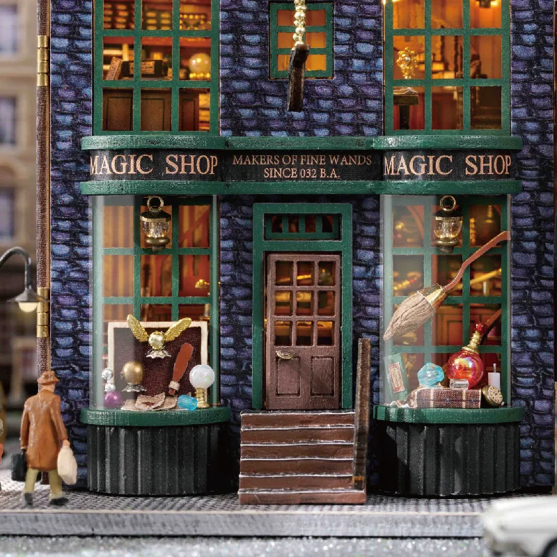 DIY Wooden Magic Shop Miniature Doll House Building Kits with Furniture Lights Garden Roombox Dollhouse for Birthday Gifts