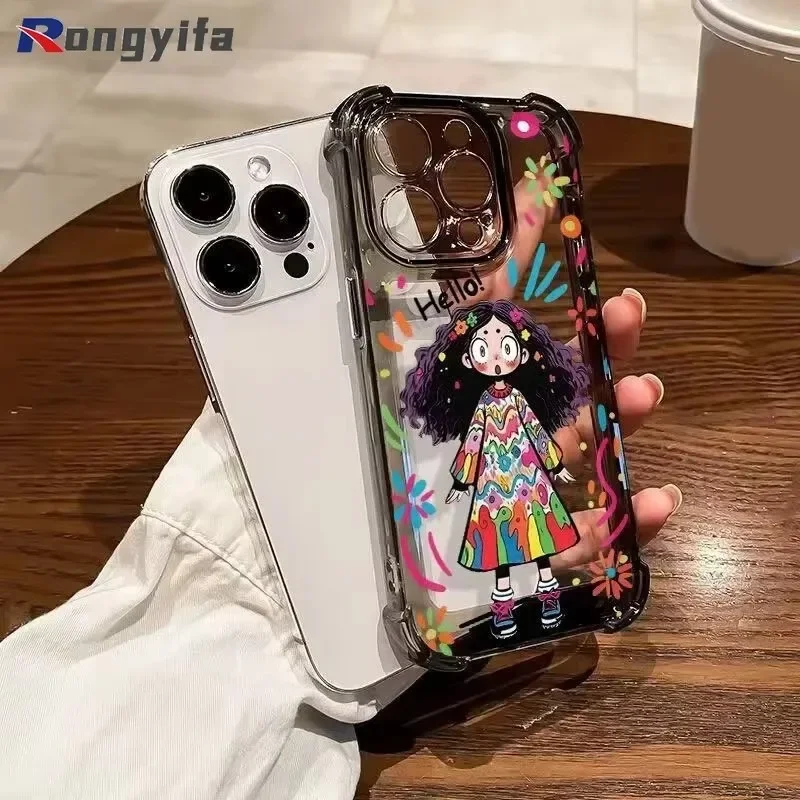 For Tecno Camon 30 Pro Pova 6 Neo Spark Go 1 2025 Spark 30C 30 Pro Phone Case Cartoon Girl Smile Shockproof Soft Cover