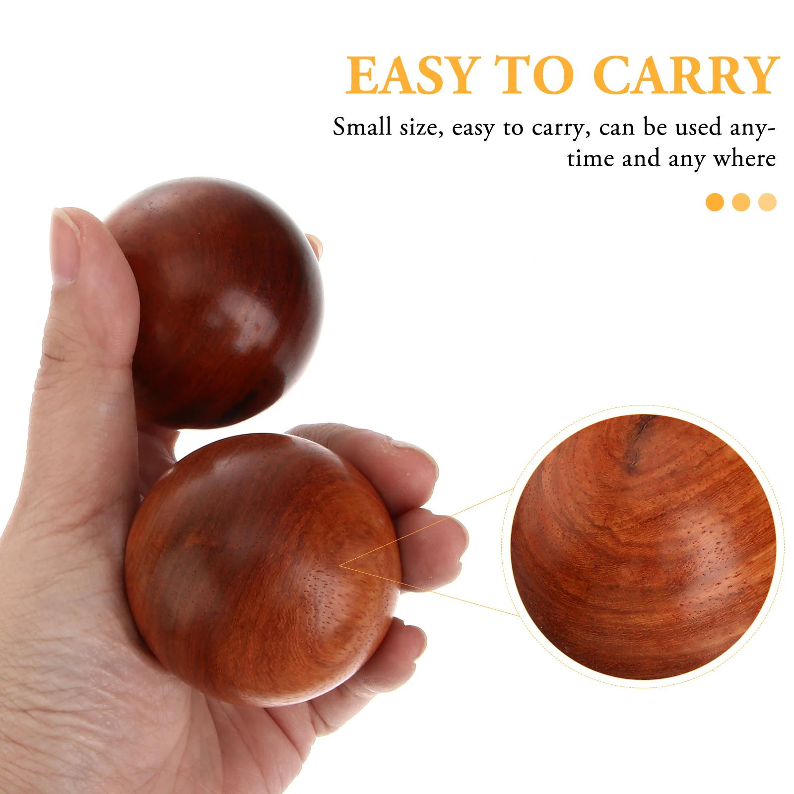 2 Pcs Massage Handball Round Balls Stress for Adults Wood Supplies Foot Massager Exercise Gym Leisure Muscle Stretch