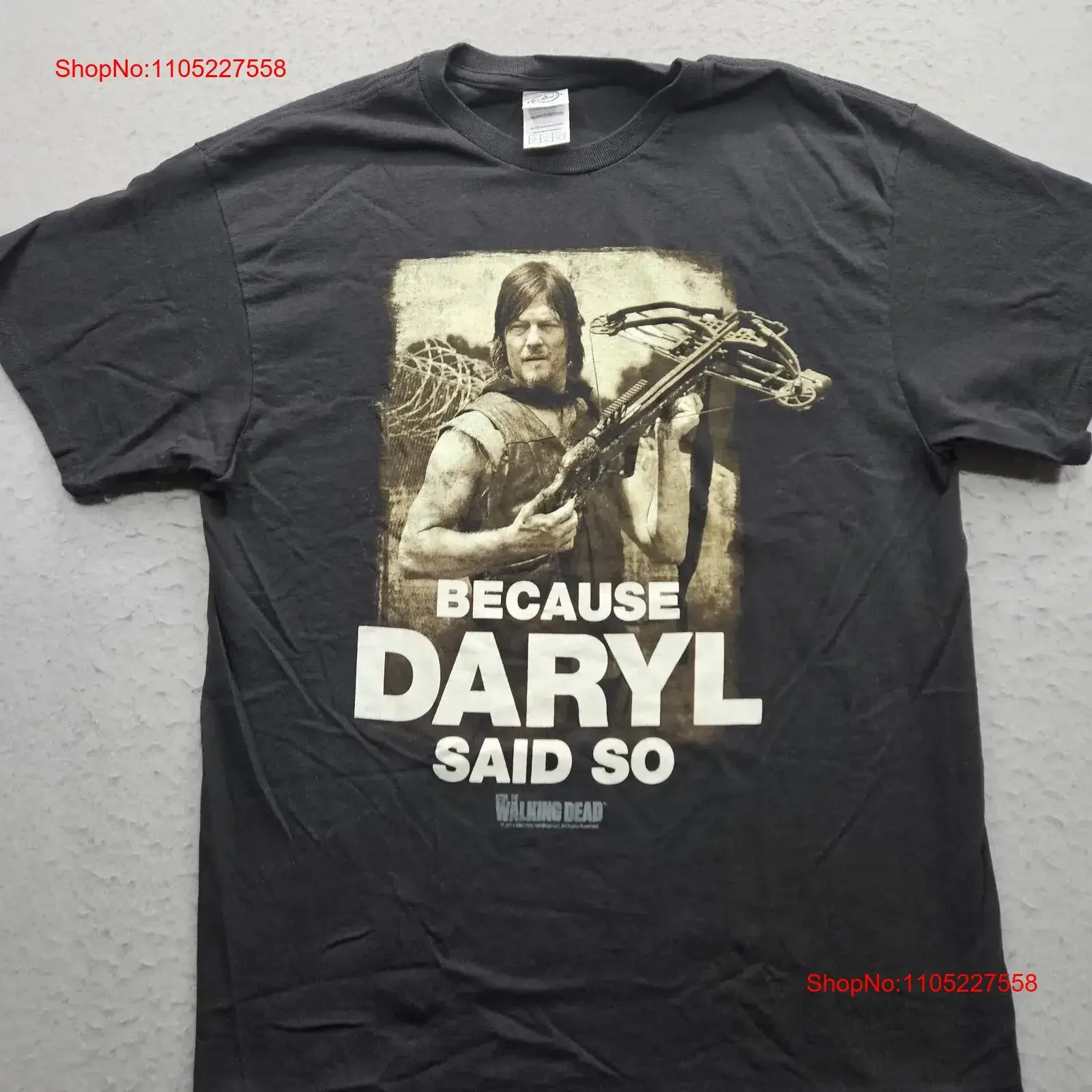 The Walking Dead Because Daryl Said So Men's Large Black T Shirt vintage Washed Versatile Soft Comfortable Stylish streetwear