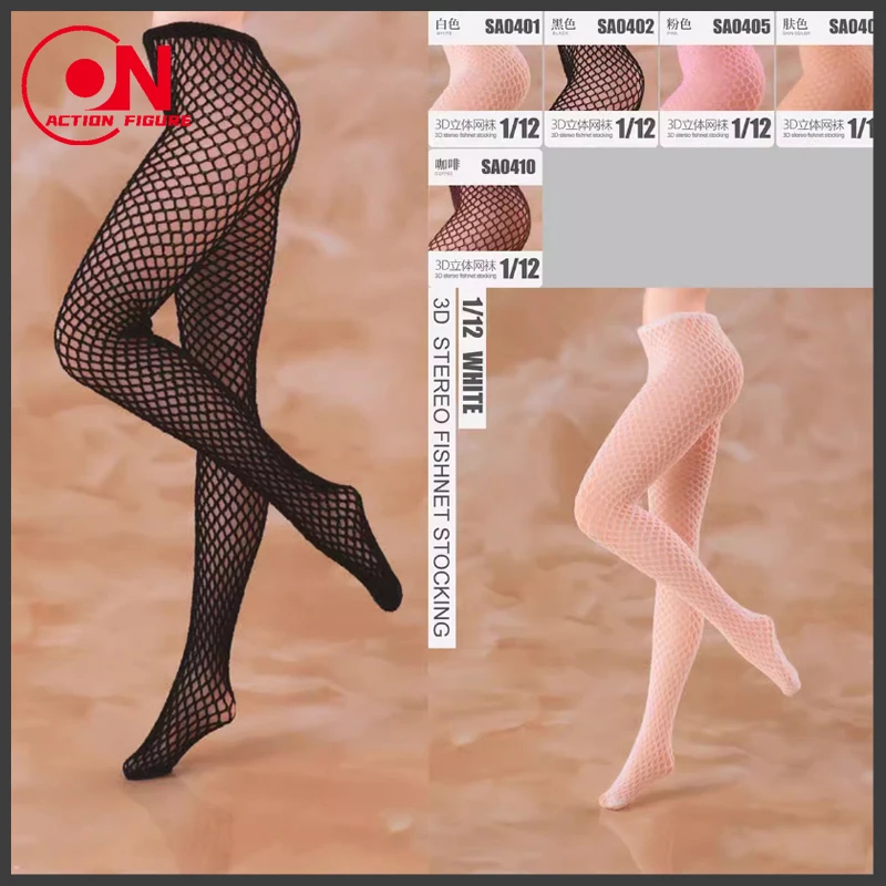 HASUKI SA04 1/12 Scale 3D Fishnet Stockings Seamless Socks Clothes Accessories Model Fit 6'' Female Soldier Action Figure Body