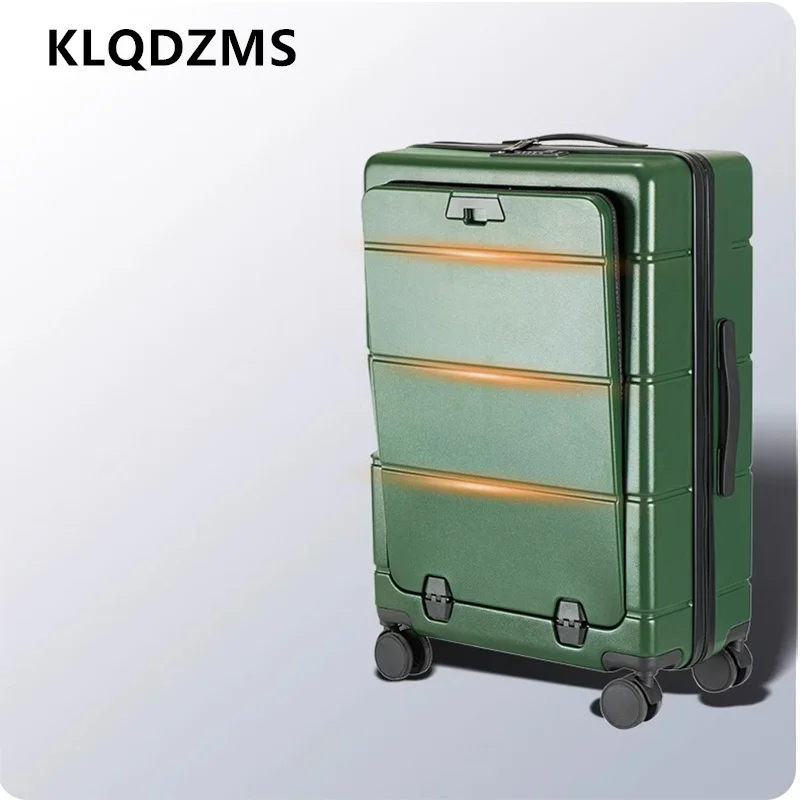 

KLQDZMS 20 "24" 26 дюймов Чемодан Высокое качество ПК Посадковая коробка Чемодан на колесиках USB-зарядка Переднее отверстие Ручной дорожный чемодан