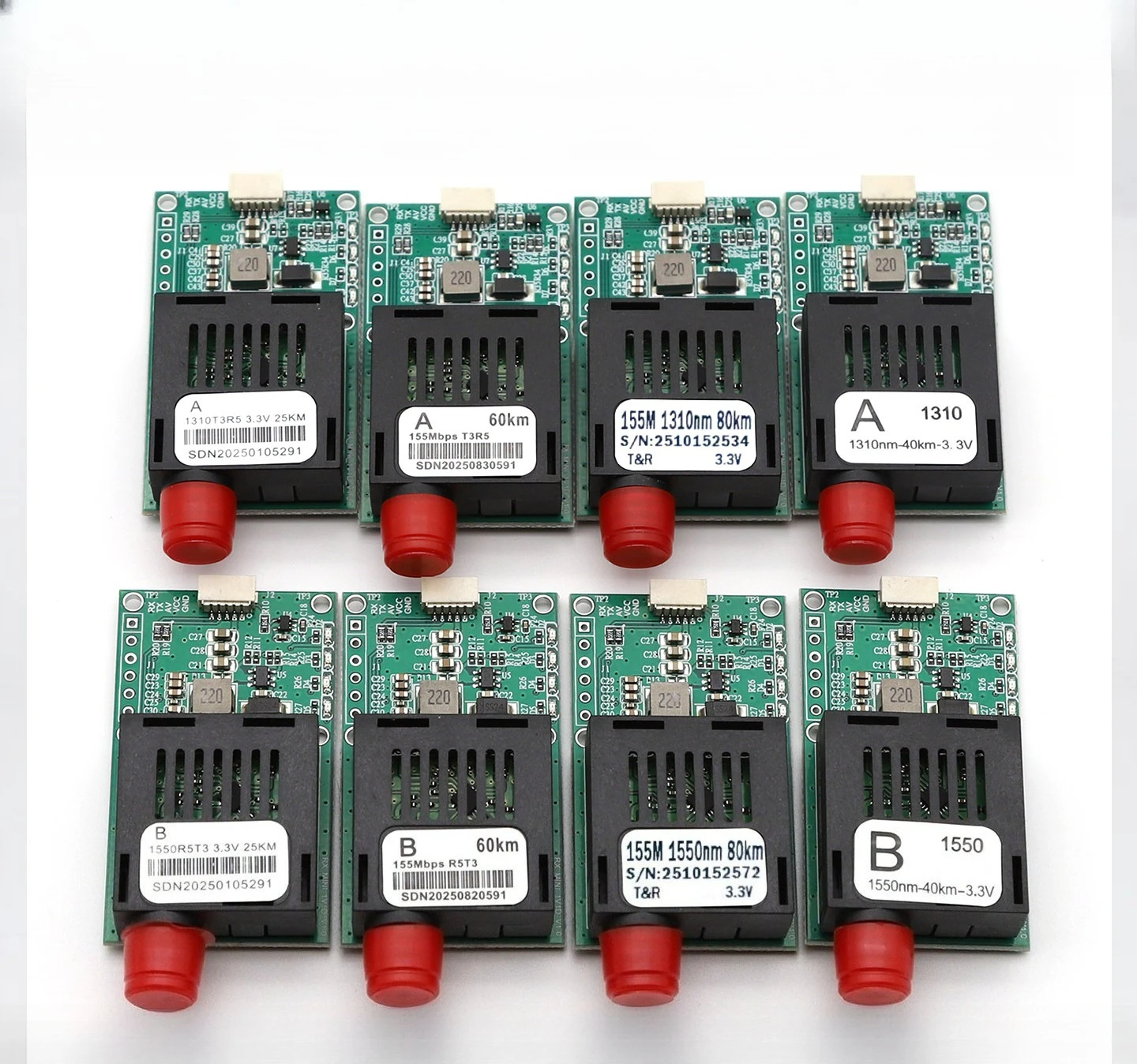 Dc5.5-26v ttl optical transceiver module sky ground end uav optical transceiver ttl to optical fiber ab end.