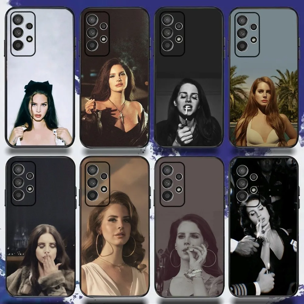 L-Lana D-Del Rey Smoking Phone Case For Samsung S24,S21,S22,S23,S30,Ultra,S20,Plus,Fe,Lite,Note,10,9,5G Black Soft Cover