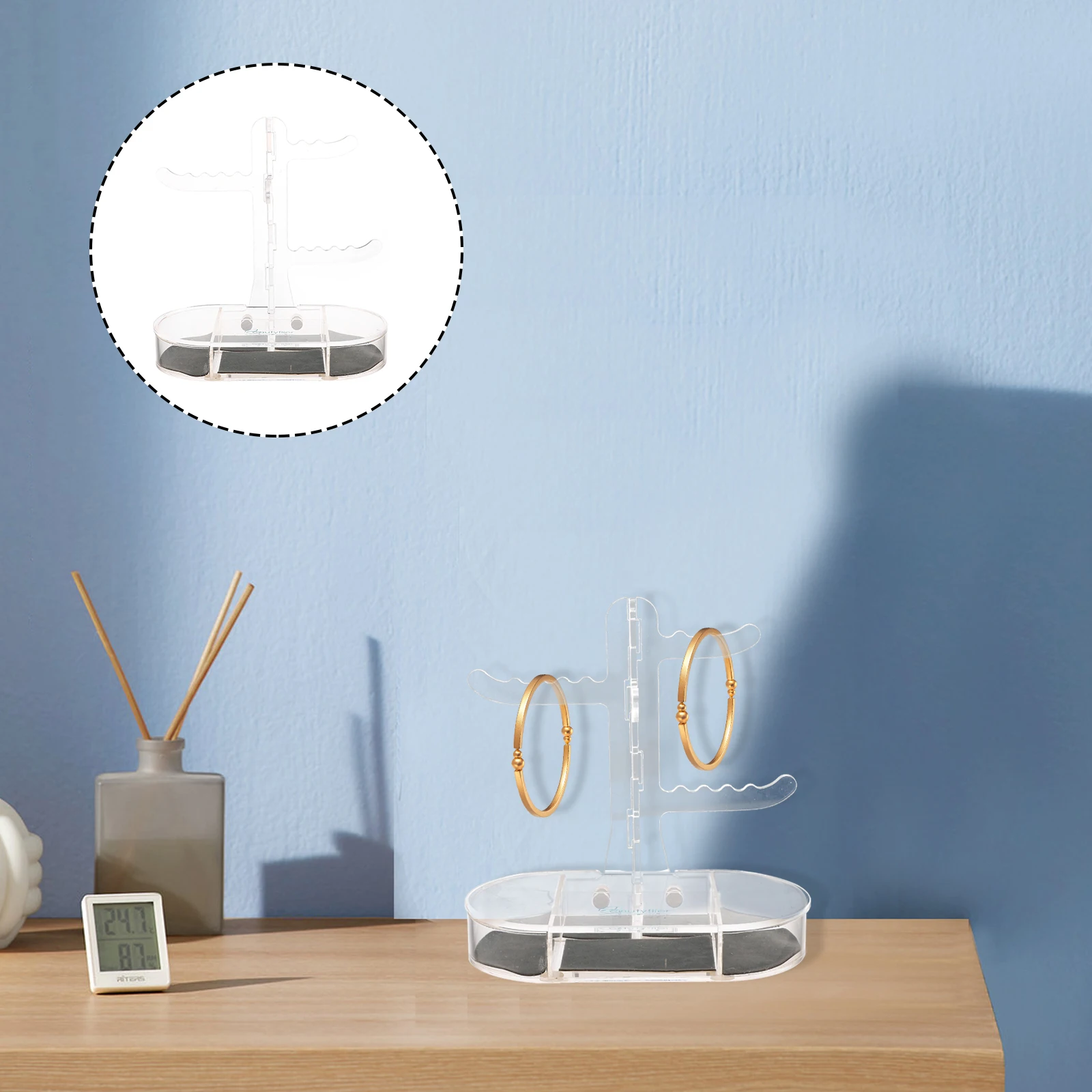 

Jewelry Storage Box Acrylic Bracelet Necklace Rack Organizer Transparent Display Stand For Home Store Decor Watch Earring
