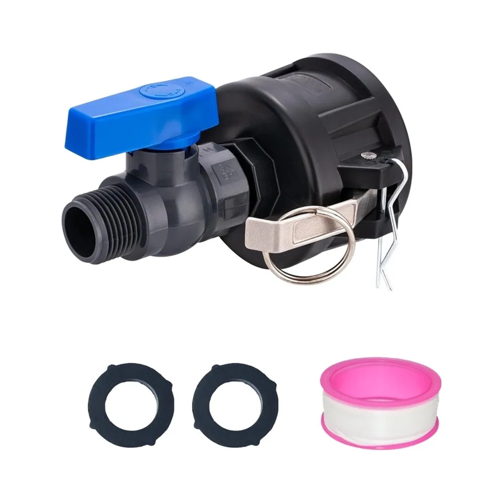 Cam Lock For IBC Tote Adapter 2 inch to 3/4 inch Garden Hose Connector with Rubber Gasket and Aluminum Lever Lock System