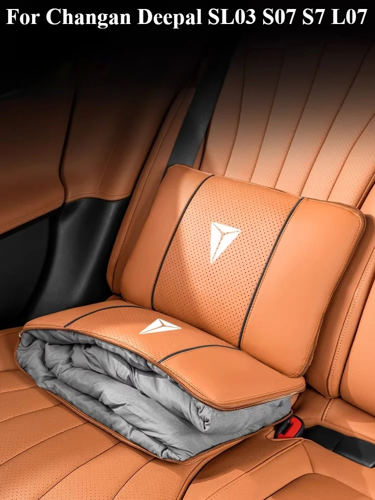 For Changan Deepal SL03 S07 S7 L07 Car Lumbar Support Headrest Pillow 3-in-1 Foldable Travel Blanket Car Seat Comfortabl Cushion