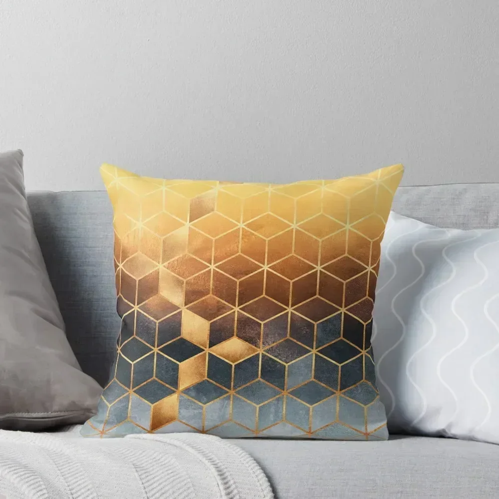 

Golden Gradient Cubes Throw Pillow Christmas Pillow Cases Pillowcases Cushion Covers Sofa pillow