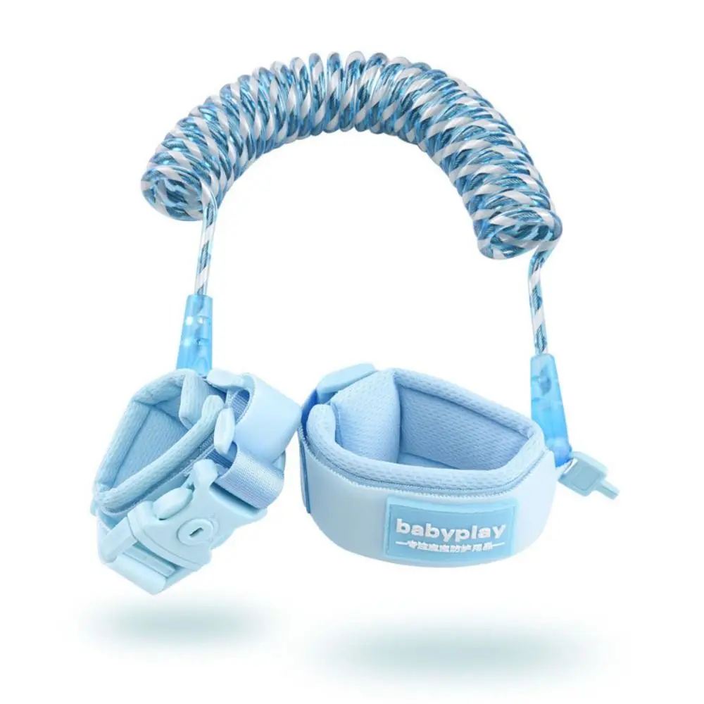 Pulsera elástica de cuerda de tracción para bebé, prevención de pérdidas, arnés de seguridad para niños, bloqueo de llave, reflejo, banda de enlace de muñeca antipérdida