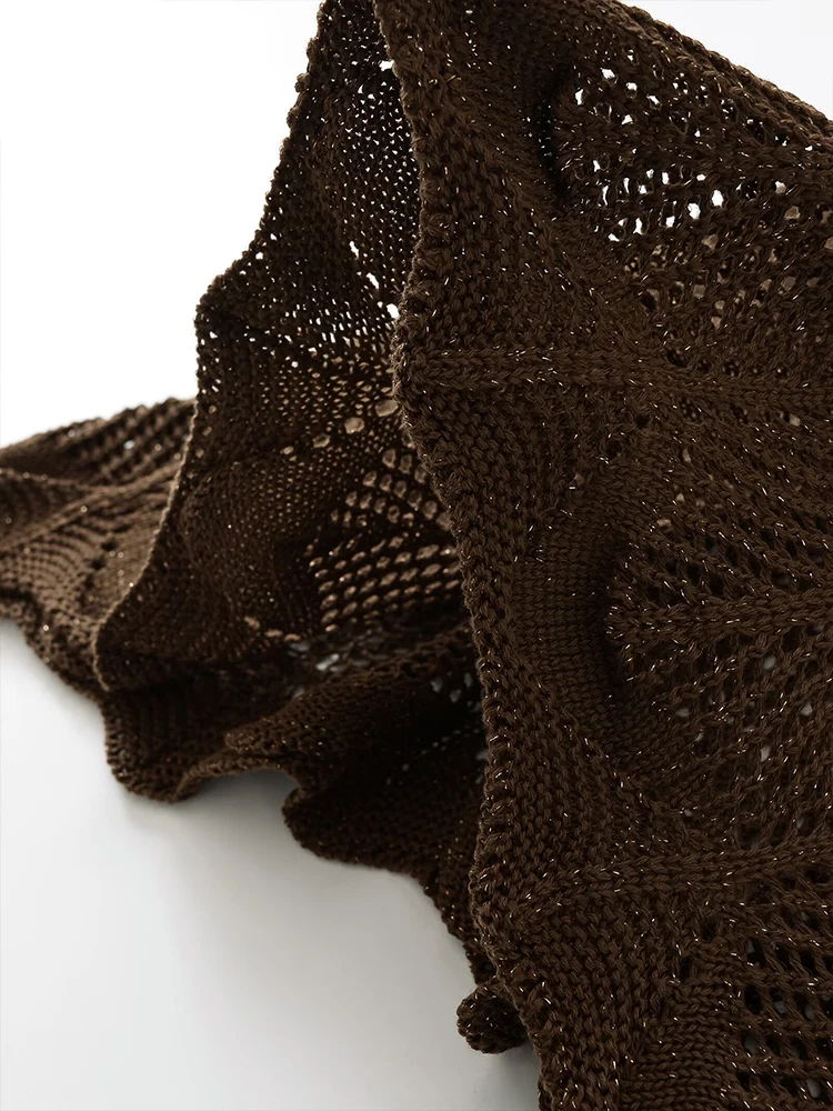 เทรนด์แฟชั่นสตรีใหม่ในช่วงฤดูร้อนสไตล์ยุโรปและอเมริกาชุดถักคอกลมแขนกุดเรียบง่ายทุกการแข่งขัน