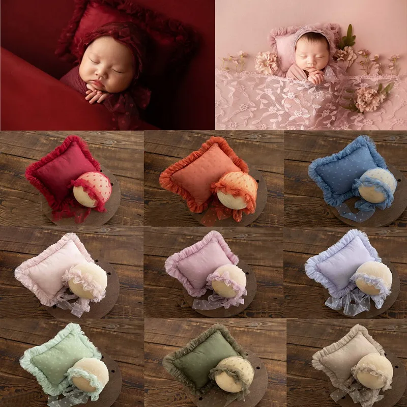 

Lace Hat Modelling Pillow Mat Newborn Photography Props Baby Girl Headwear Baby Photo Shoot Infant Studio Accessories