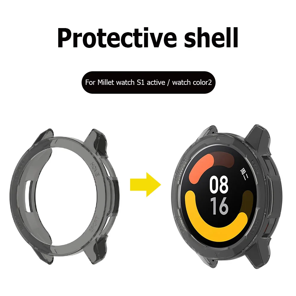 Transparent Cover for Xiaomi Watch S1 Active/Watch Color 2 Case Bumper Shell