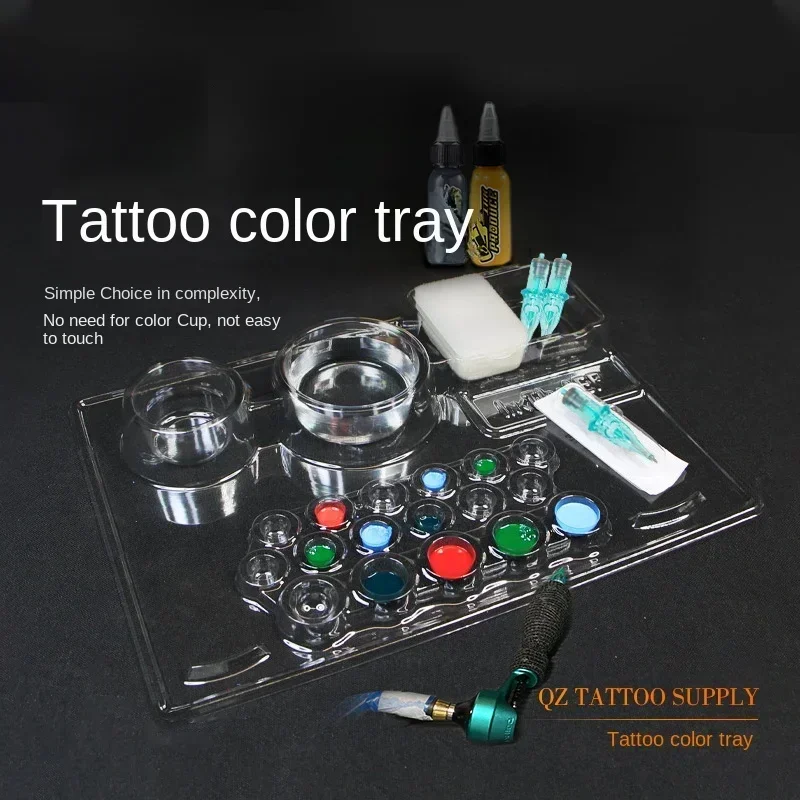 Hadron Tattoo Material Tattoo Pigment Palette Disposable Needle Washing Cup Multifunctional Ink Tray 50 Pieces