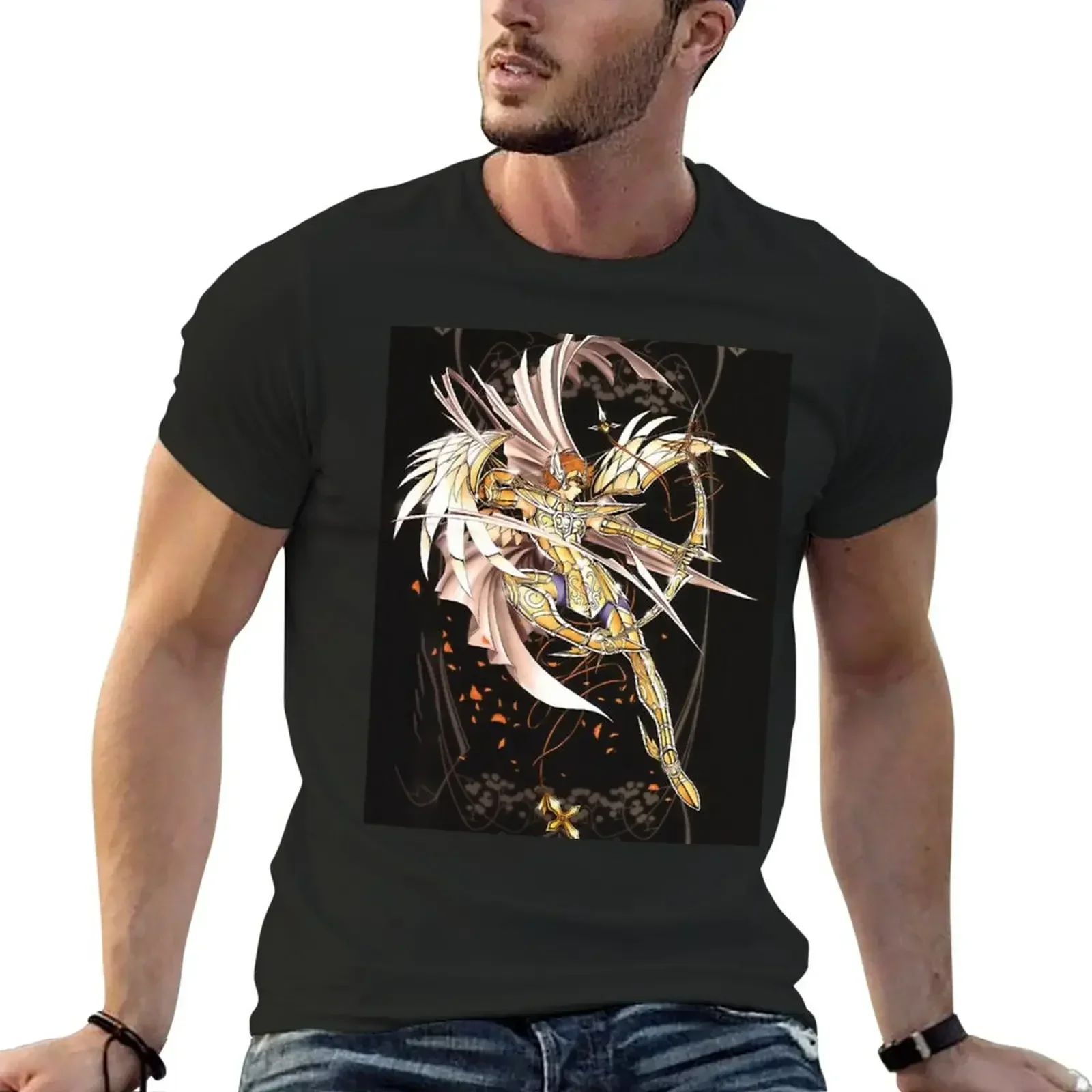 Aiolos Knight of the of Sagittarius T-Shirt sweat anime mens t shirts pack funny fashion round neck summer manga