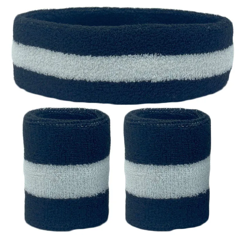 2 Stück Sportarmbänder + 1 Stück Stirnband,Handtuch Schweiß bänder für Männer Frauen Basketball Yoga Stirnband Tennis Armbänder Sport Gym Laufen Volleyball Handgelenk Wrap Schweiß band – Detail 9