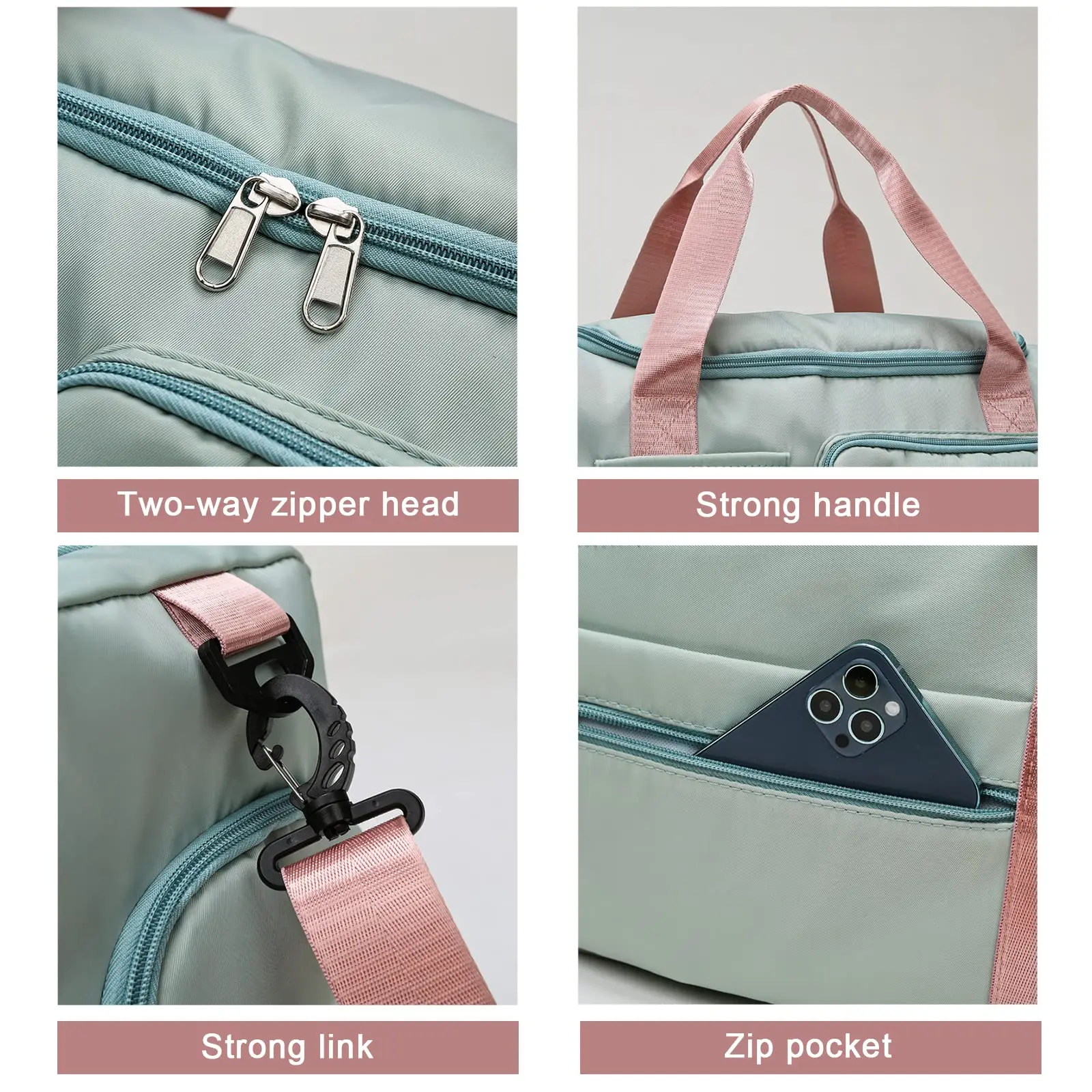 Mark royal Reise Segeltuch taschen Sporttasche für Frauen Reisetaschen wasserdichte Schulter Schuh fach Tasche Handtasche Drops hipping – Detail 5