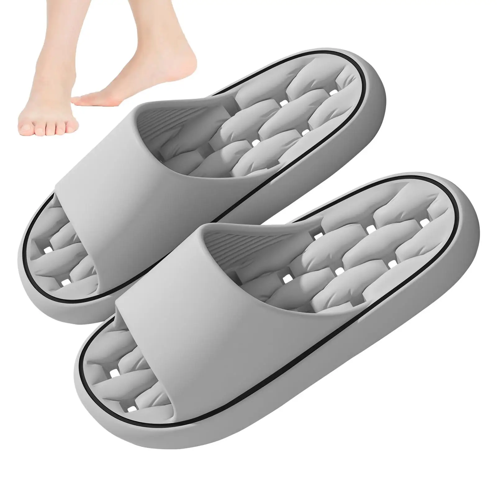 

Non-Slip Bathroom Shoes Summer Bathing Shoes For Women And Men Thick Sole Shock-Absorbing Sandals For Home Travel Beach Pool Gym