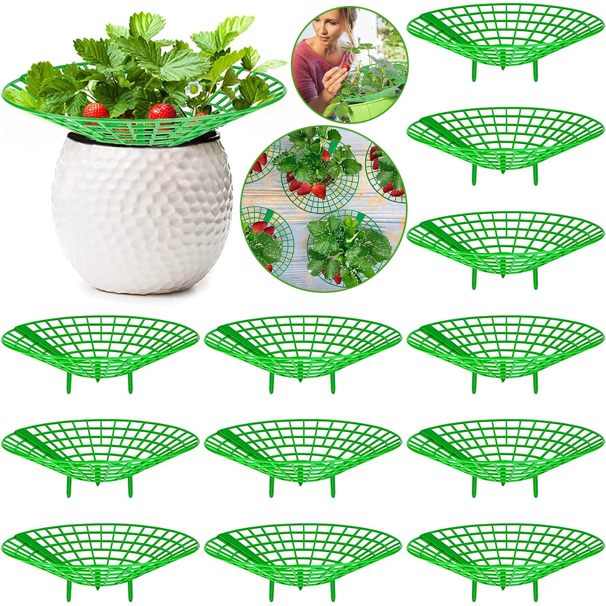 

5/10/20Pc Strawberry Supports Round Strawberry Growing Racks Plastic Plant Stand Vegetable Frame Holder for Home Garden Supplies