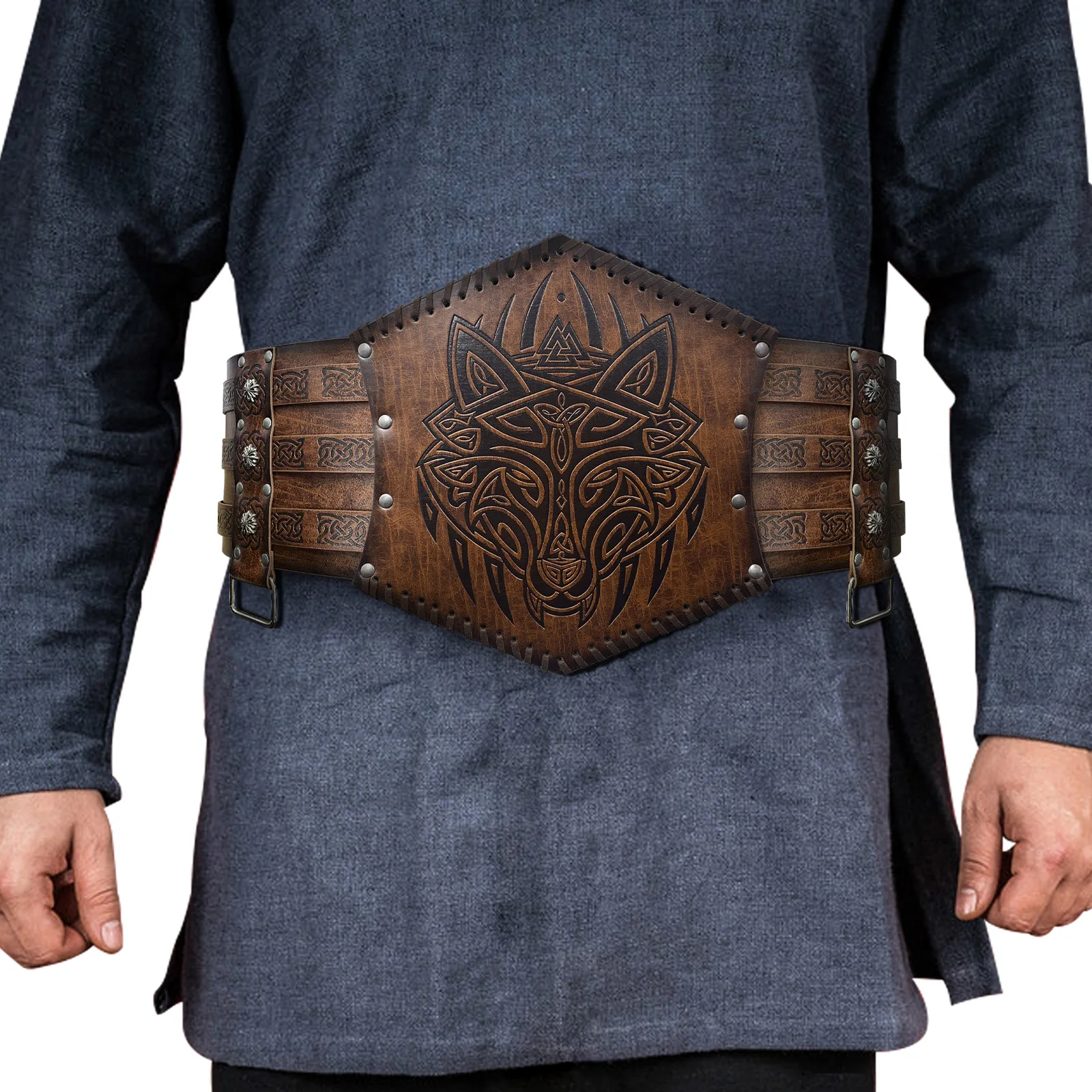 Medieval Corset Belt Viking Knight Cosplay Costume Accessories for Men Women Steampunk Medieval Waistband Pouch Bags Halloween