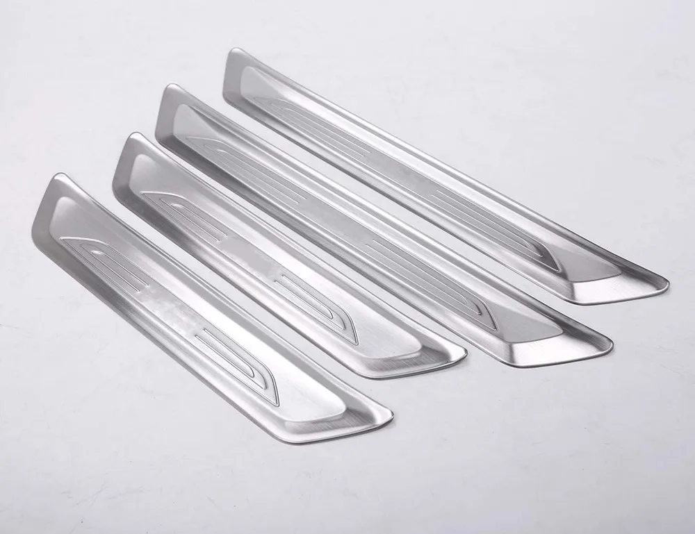 Stainless Steel Car Outside Door Sill Threshold Protection Plate 4pcs For BMW X1 2016 -- 2018