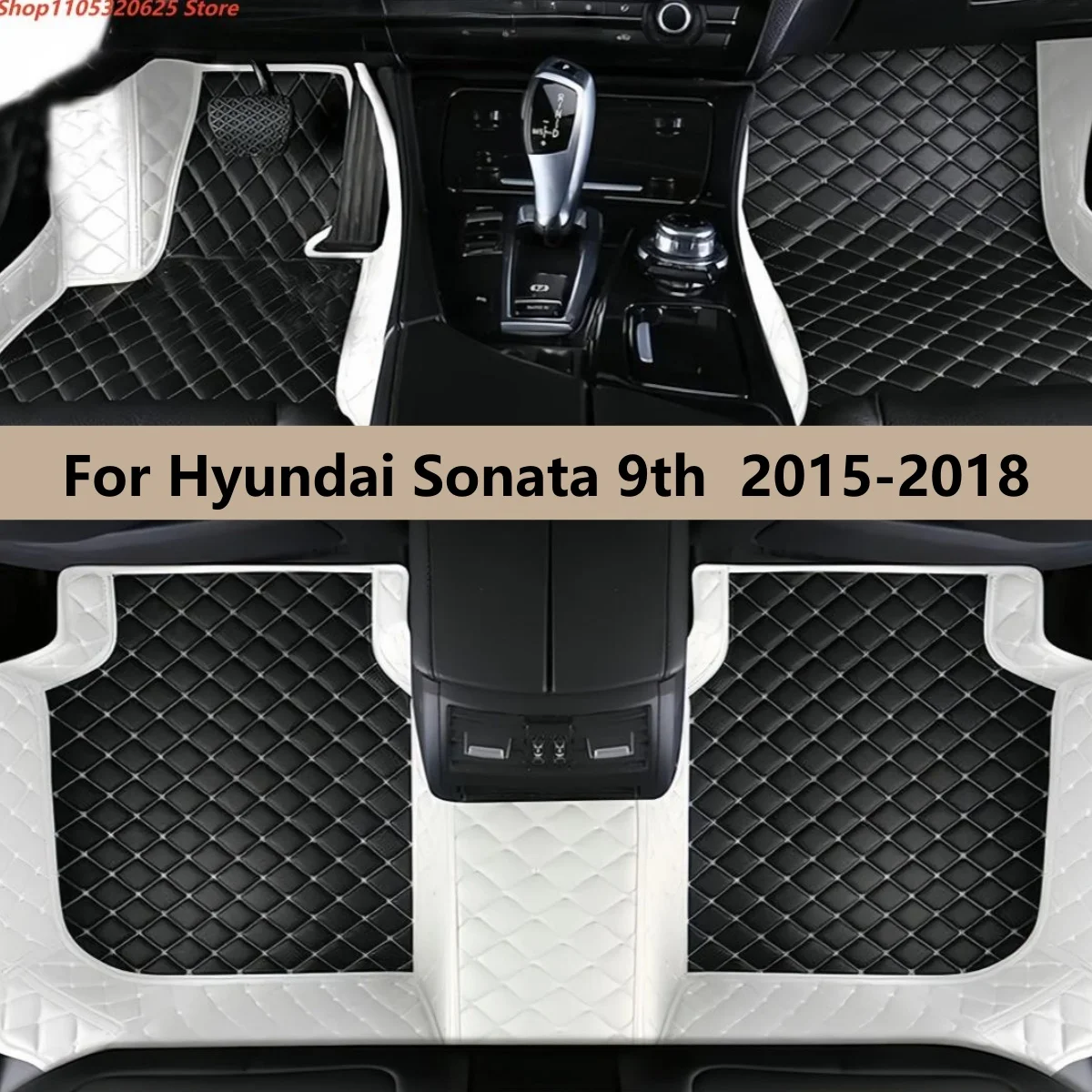 

Автомобильные коврики для Hyundai Sonata 9-го поколения 2015-2018 годов, кожаные, водонепроницаемые, противоскользящие, автомобильные аксессуары.