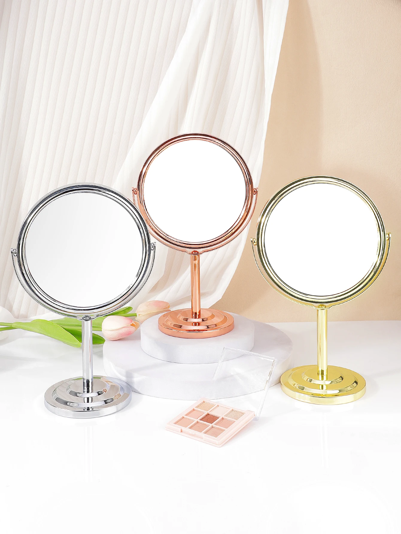 6-Inch Makeup Mirror, Portable, Tabletop, Household, Student Dormitory, Beauty Makeup Mirror, Double-Sided Magnifying