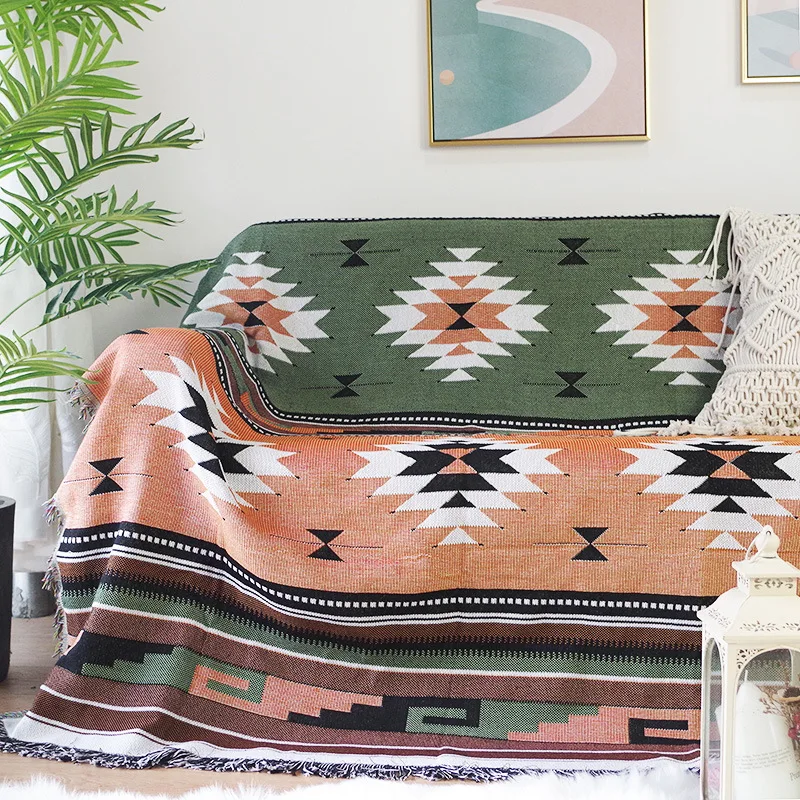 Bohemian Plaid Blanket for Sofa bed Decorative Blankets Outdoor Camping Picnic Blanket Boho Sofa cover throw Blanket With Tassel