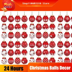 12-70PC Christmas Ball Christmas Tree Decoration Ball Hanging Ornament Xmas Party Hotel Window Holiday Scene Arrangement Pendant