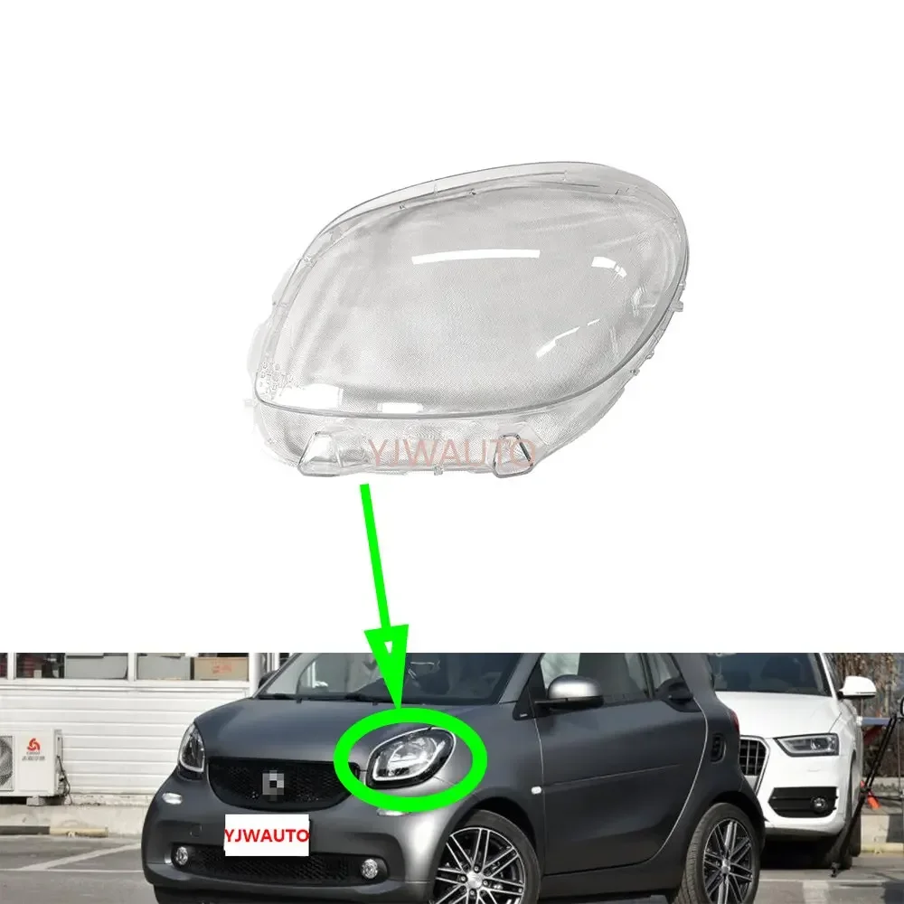 

For Mercedes-Benz Smart Fortwo Forfour 2016 2017 2018 2019 Headlamp Cover Car Headlight Lens Replacement Front Lamp Auto Shell