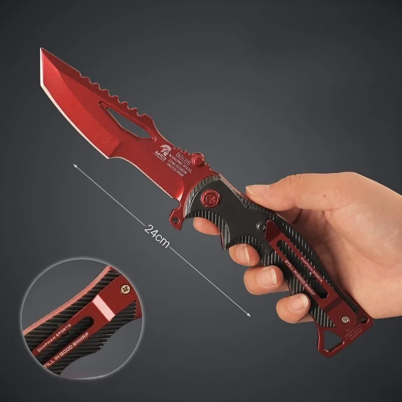 24cm/9.45in Arena Breakout: Infinite Game Peripherals Ornament Crimson Kite Folding Knife Model Toy Gun Birthday Gift for Boys