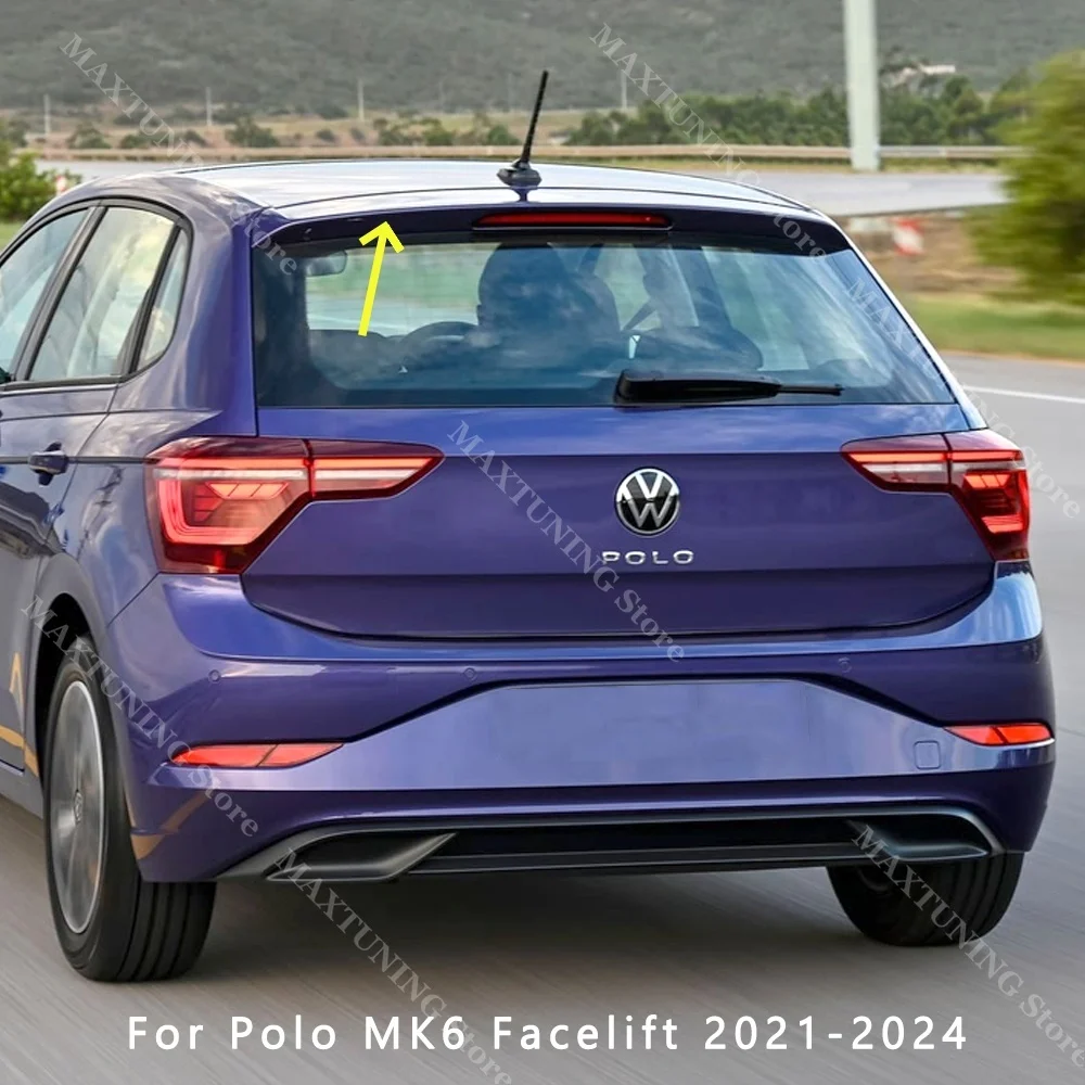 GTI Style Spoiler voor Volkswagen Polo 6 MK6 2018-2025 ABS Auto Achterklep Dakvleugel Verlenging Vleugels Achterlip Cap Splitter Tuning