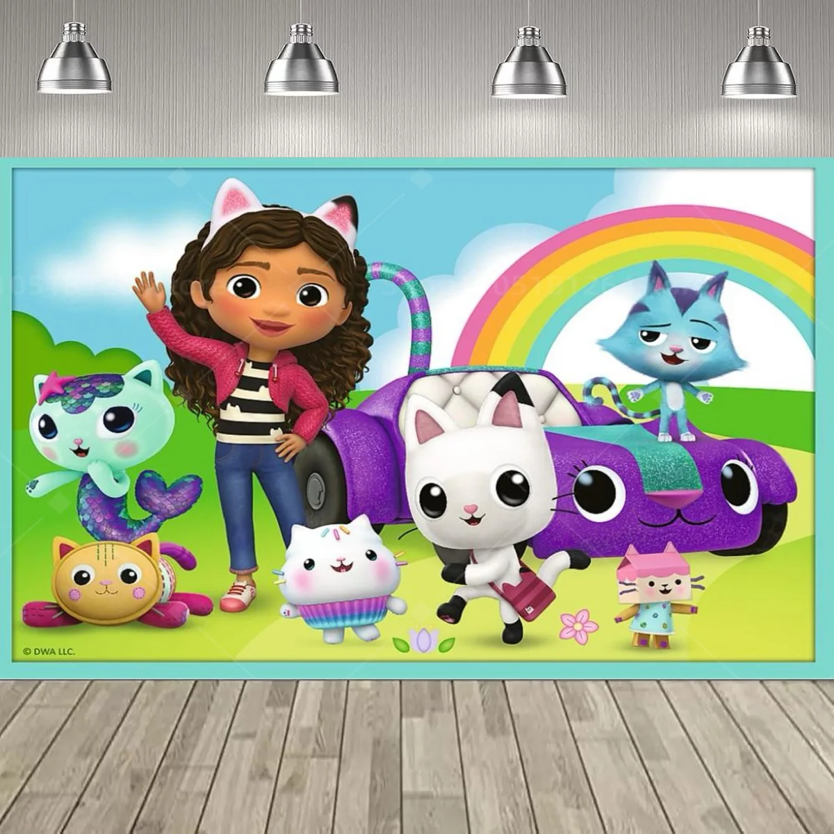 Cartoon Gabby Poppenhuis Meisje Verjaardagsfeestje Decoratie Achtergrond Baby Doop Feestartikelen Roze Speelgoed Foto Banner Decor Leveranties