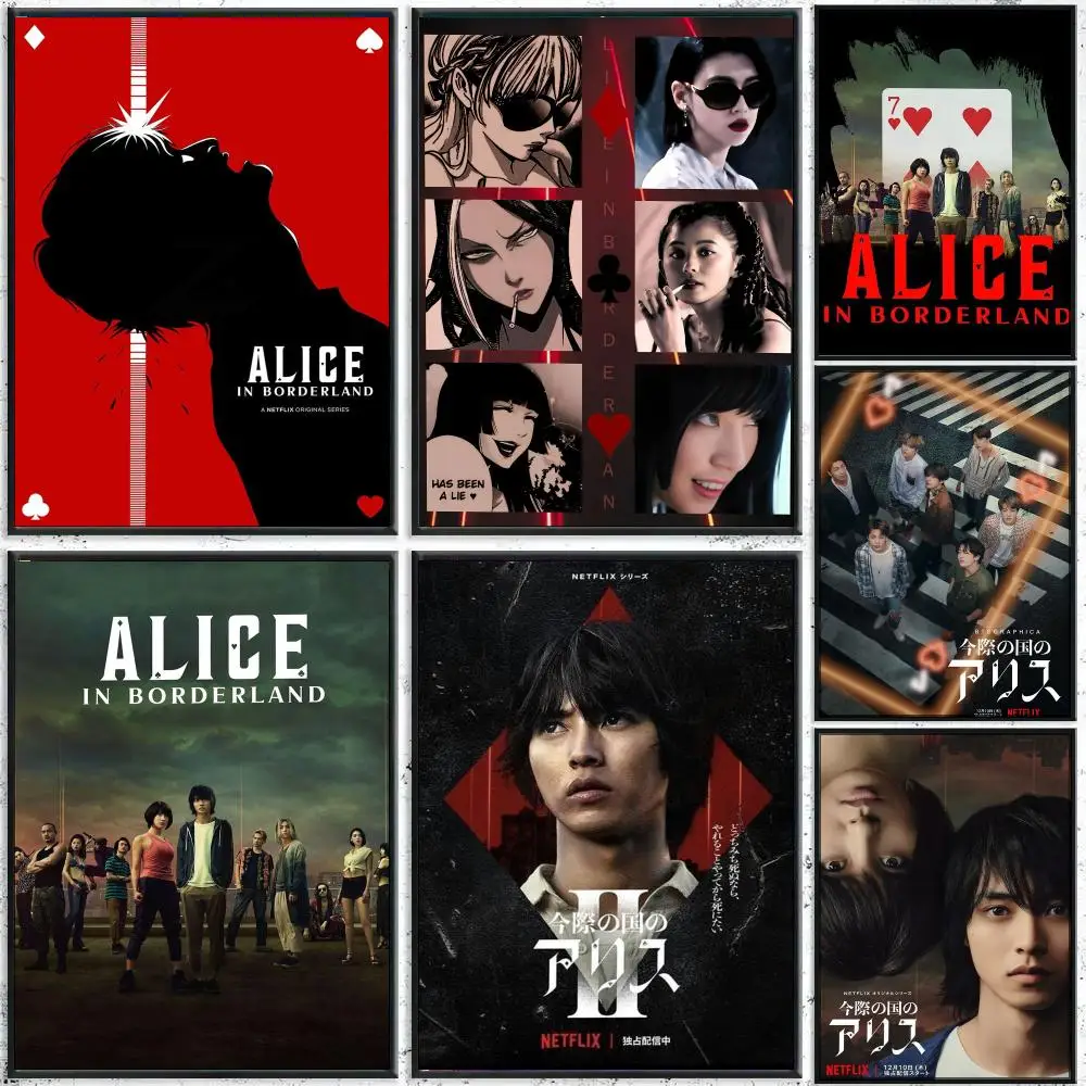 Hot TV Alice In Borderland Poster Perfect Sticker Self Adhesive for Office Home Theater Wall Art Decor Fancy Gift