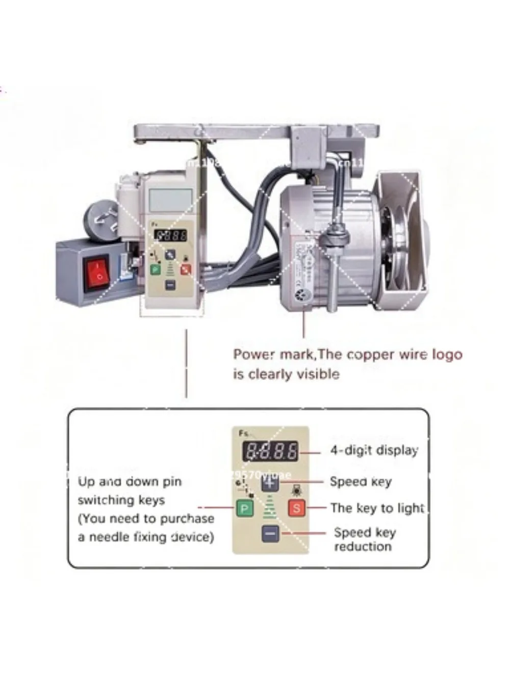Industrial Brushless Servo Motor, Sewing Equipment Drive Motor for Flat Seam & Double Needle Machine