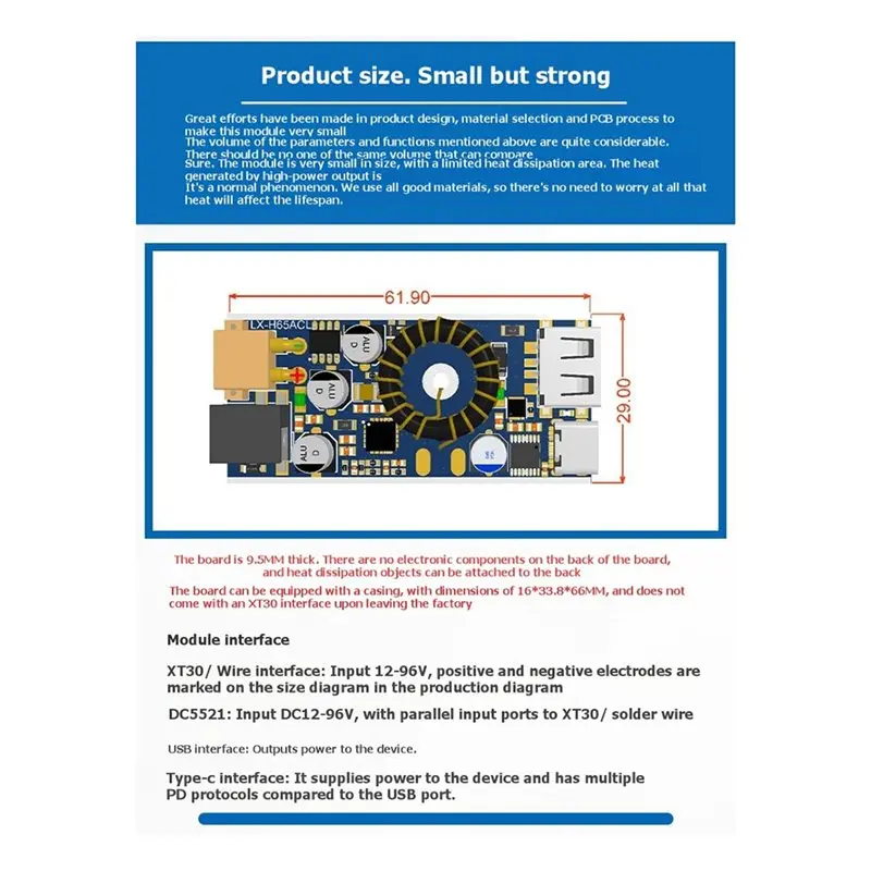 [NEW A09R!】 DC 12-96V High Voltage Buck Module PD/QC2.0 3.0 Multiple Fast Charging Protocols For IOS/Xiao MI/HUAWEI Major Cell P