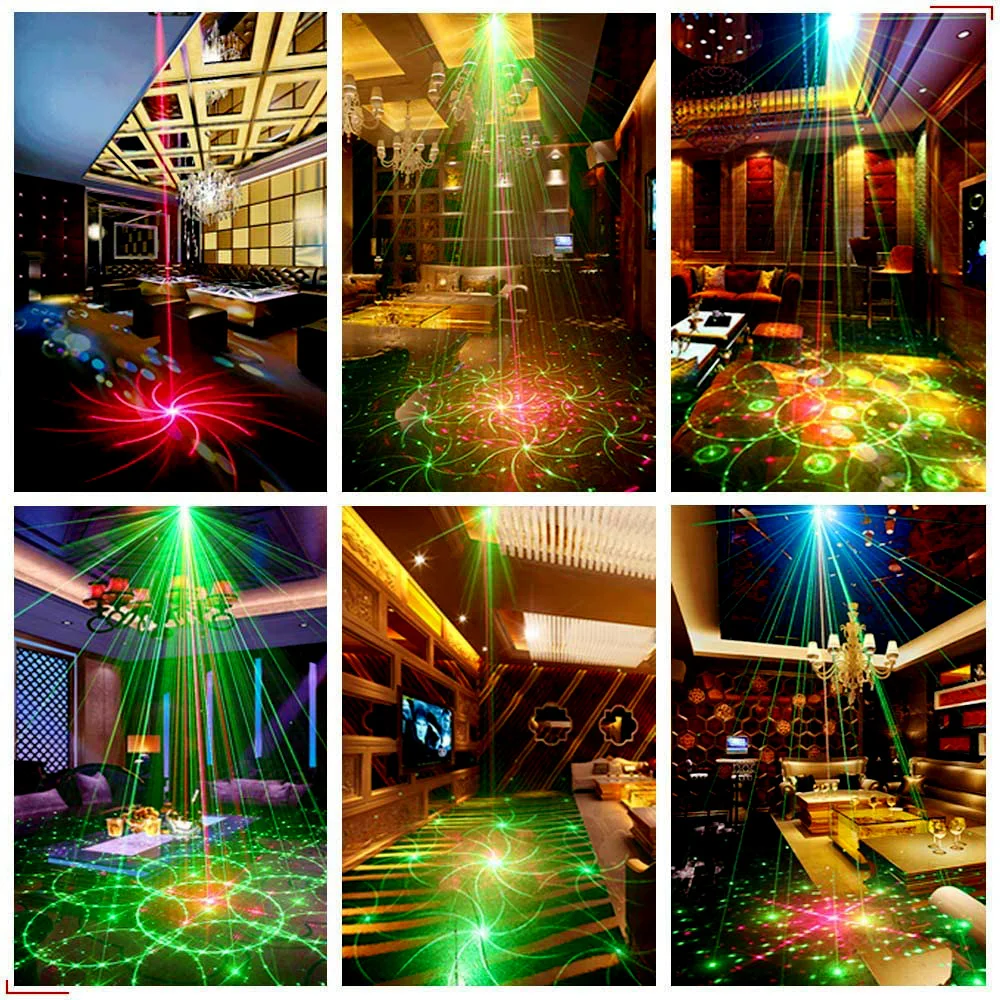 New Mini Disco Light Laser Stage Lighting DJ Party LED 32 Kinds Of Patterns Strobe Lamp USB Rechargeable KTV Bar Ambient Light