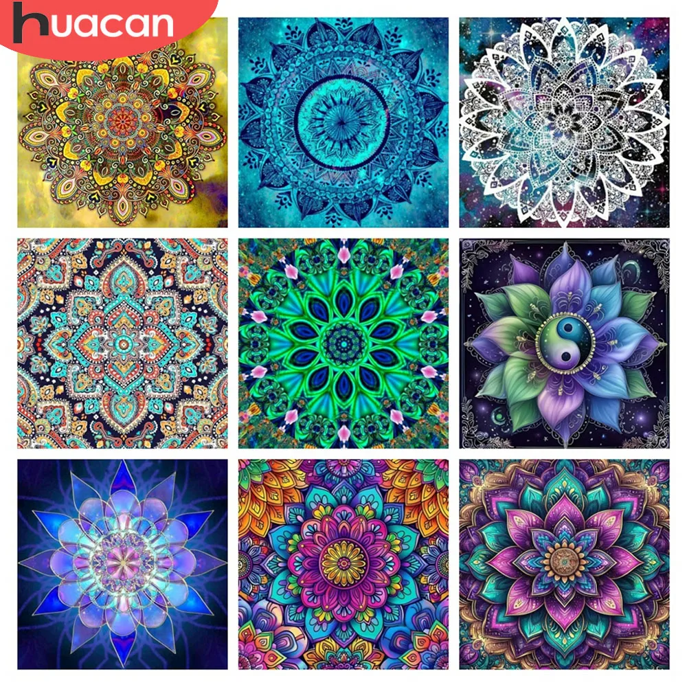 HUACAN Diamant Kunst Malerei Mandala Blume Home Dekoration 5D Diy Full Kits Diamant Mosaik Floral Kreuz Stich Einzigartiges Geschenk