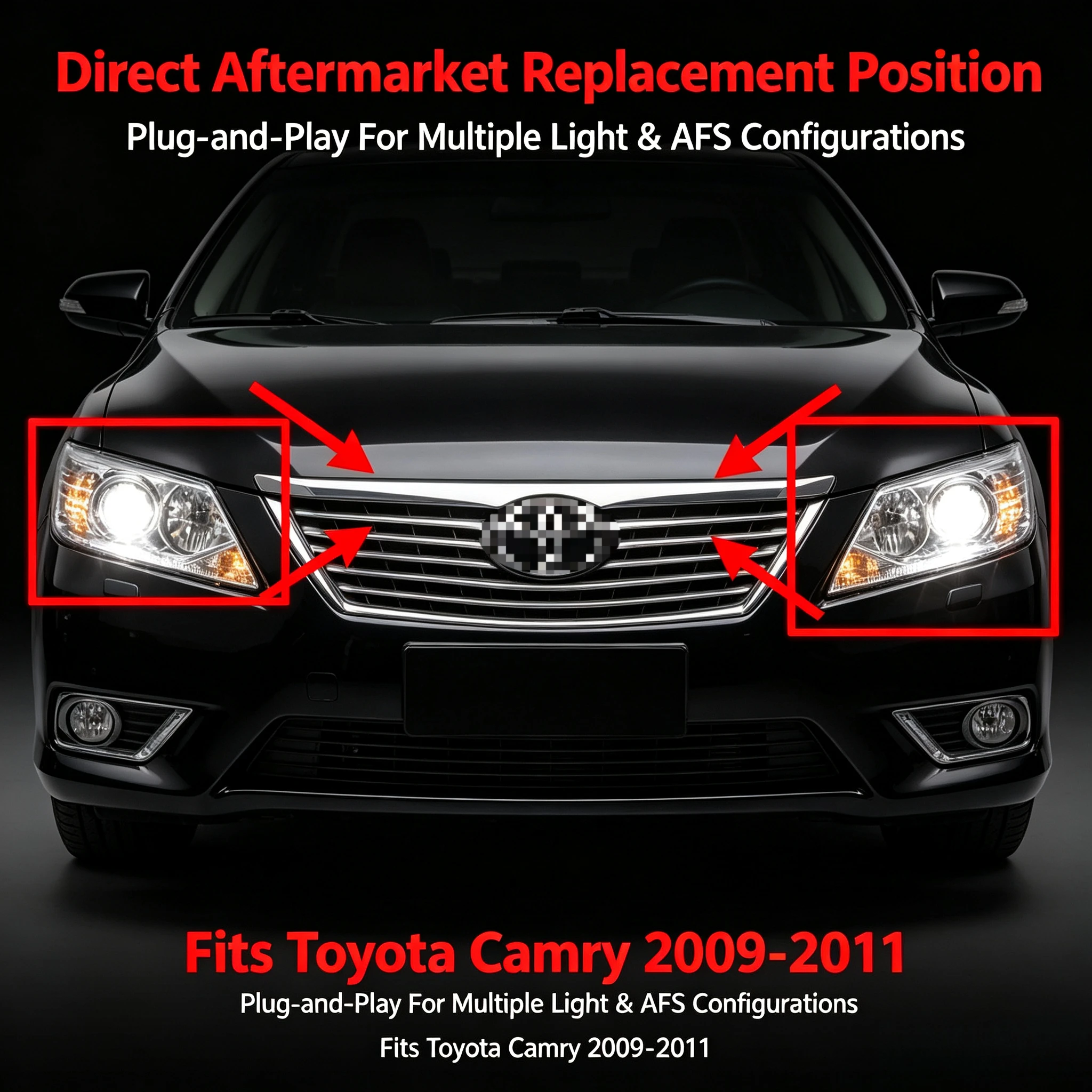 Moggic Headlight Lens Cover Compatible With Toyota Camry 2009 2010 2011 SE LE XLE Models Left Right Side Replacement Clear