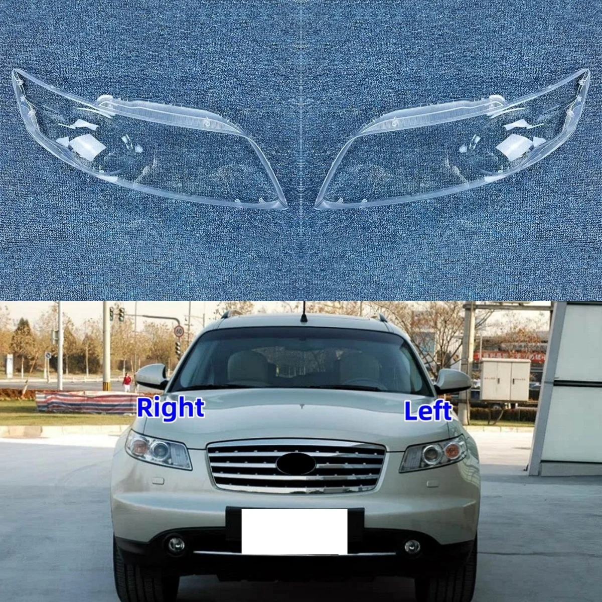

For Infiniti FX35 FX45 2004 2005 2006 2007 Car Headlight Cover Headlamp Lens Lamp Shell Transparent Glass Lampshade
