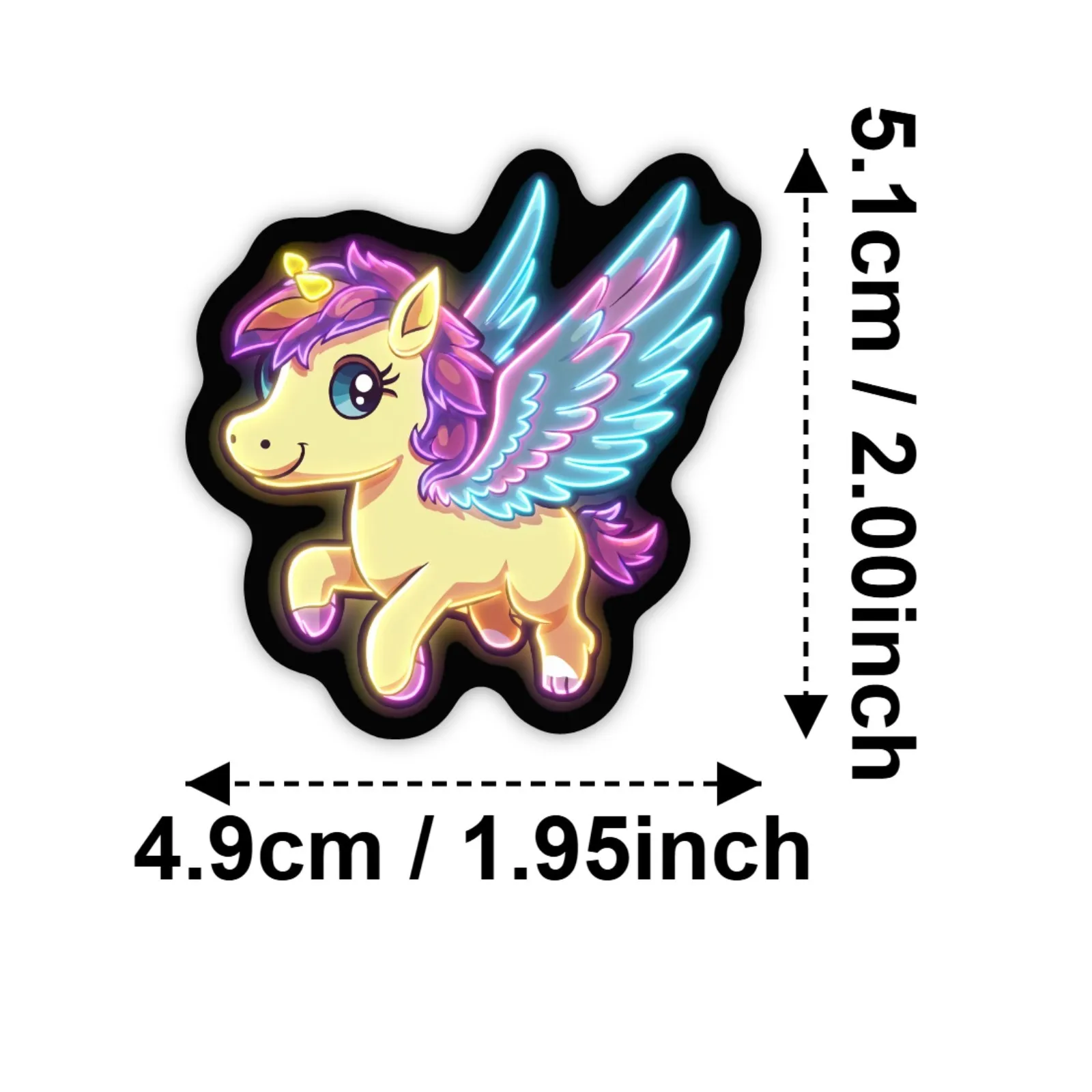 50 Stück Cartoon Neon-Stil Einhorn Regenbogen Pferd Aufkleber Buch DIY Skateboard Gepäck Koffer Dekoration Graffiti Sticker – Detail 7