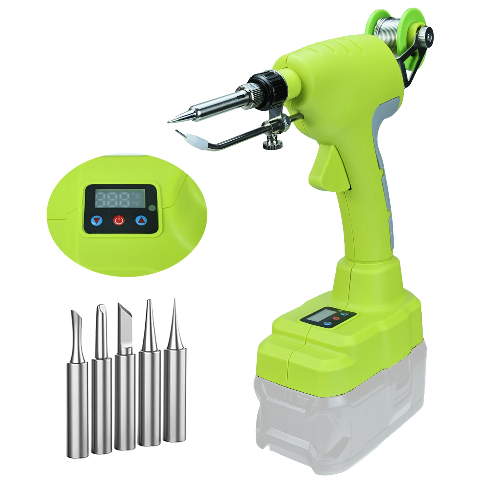 75W Electric Solder Gun Cordless Soldering Iron Kit with Digital Display Fast Welding Tools for Ryobi 18V Battery